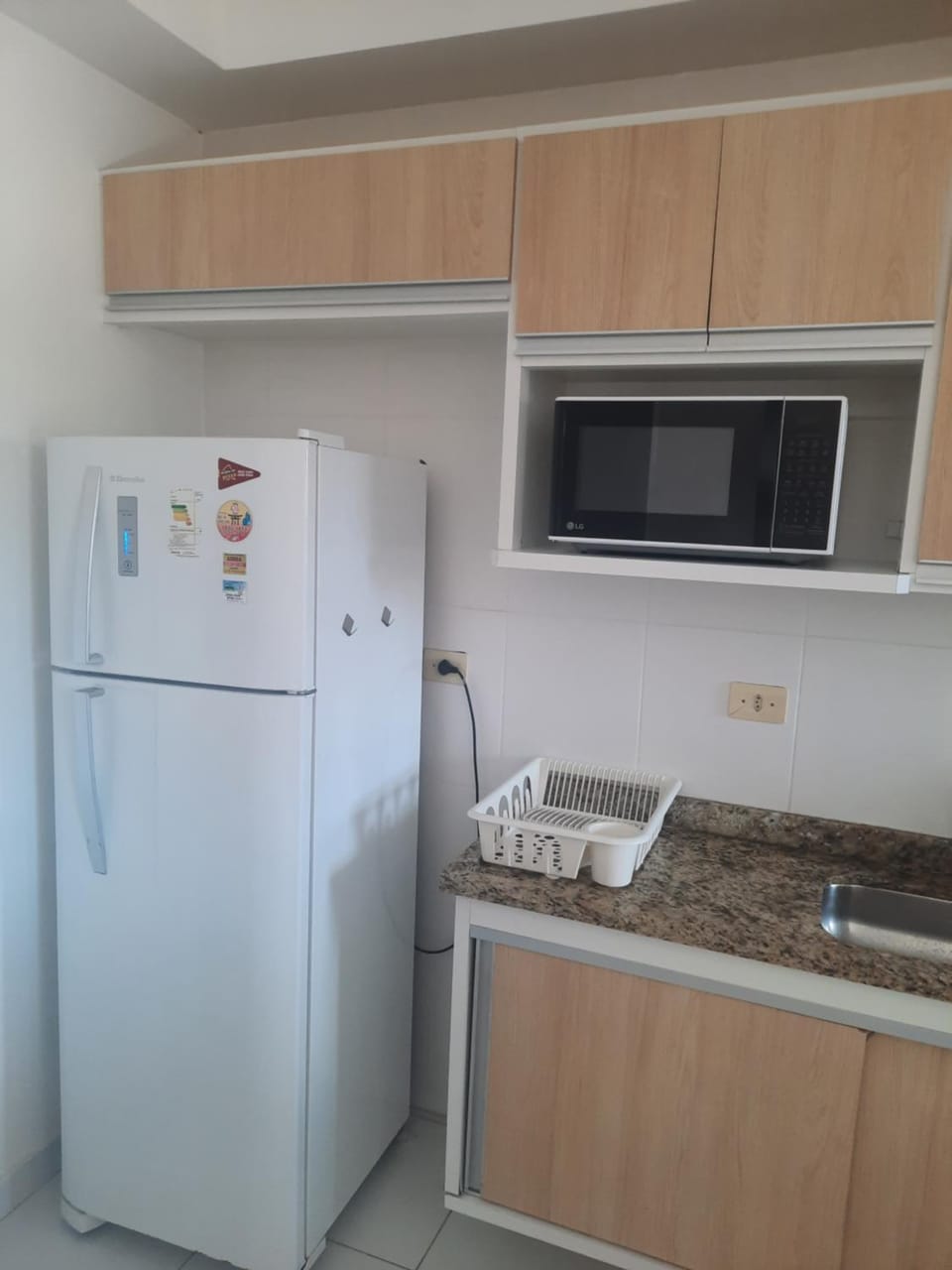 Kitchen or kitchenette, microwave