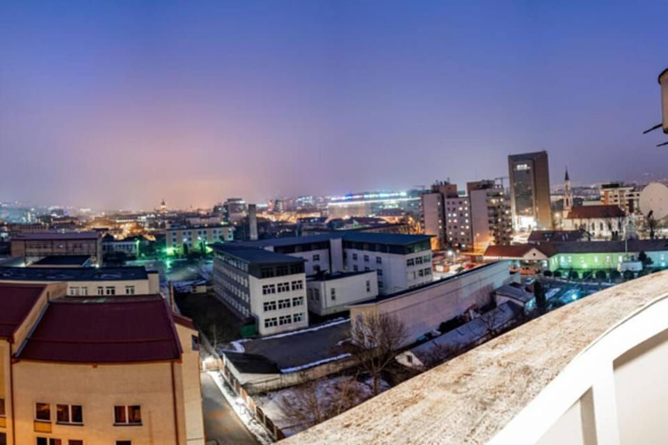 Property building, Night, Bird's eye view, City view