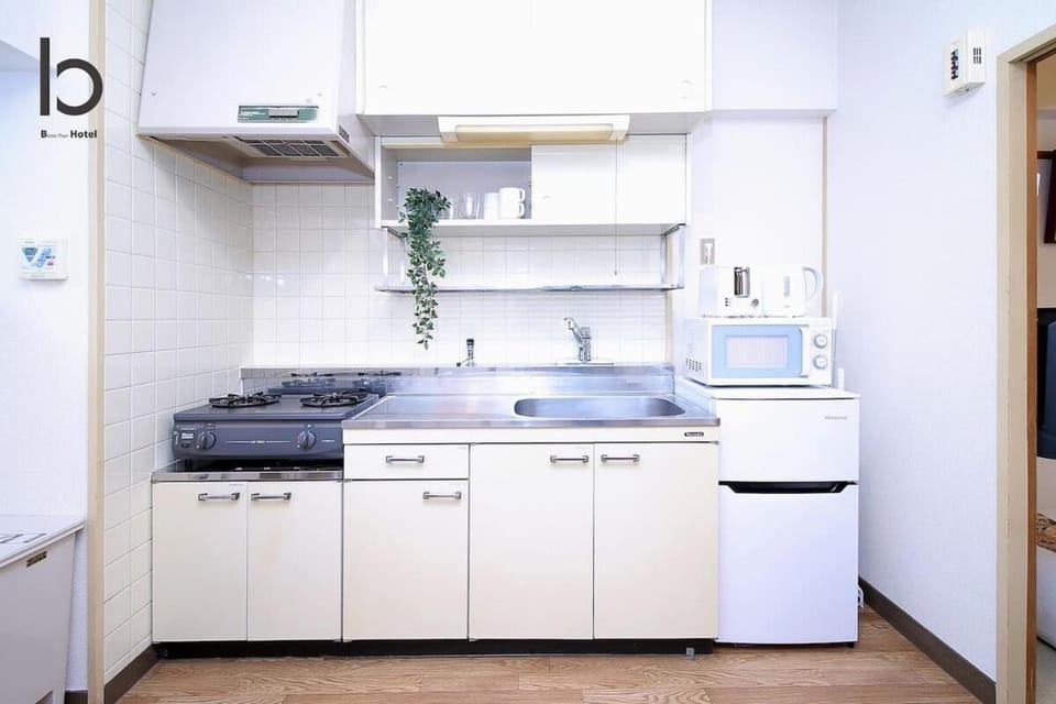 Kitchen or kitchenette, dishwasher, stove