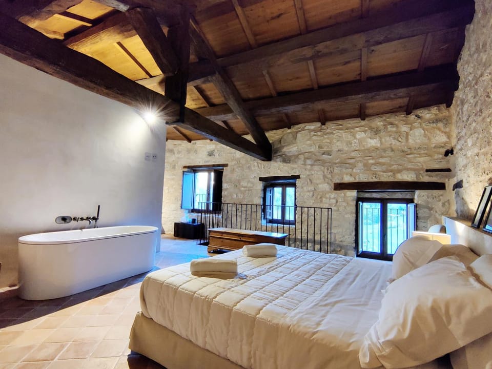Bed, Bedroom, Open Air Bath, Bath