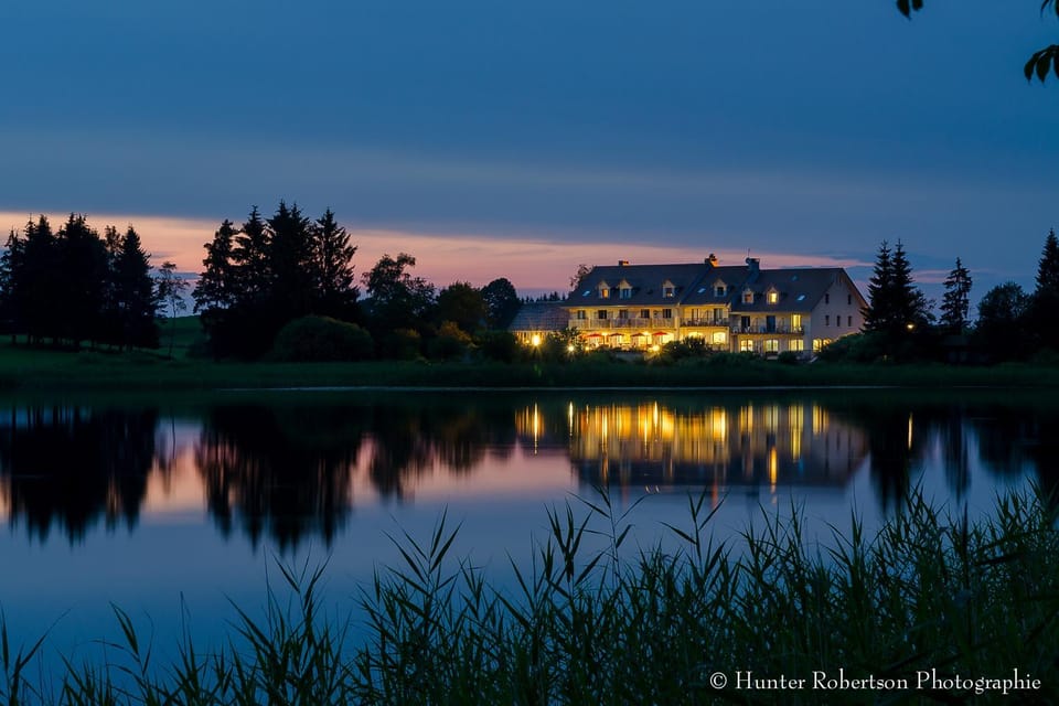 Property building, Natural landscape, Lake view, Sunset