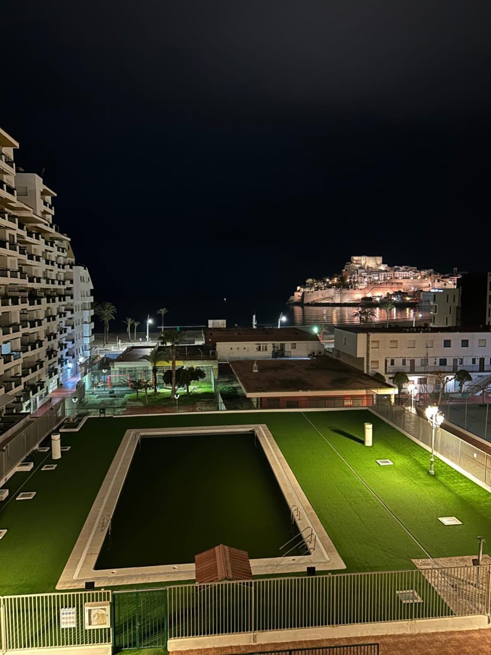 Night, City view, Sea view, Swimming pool