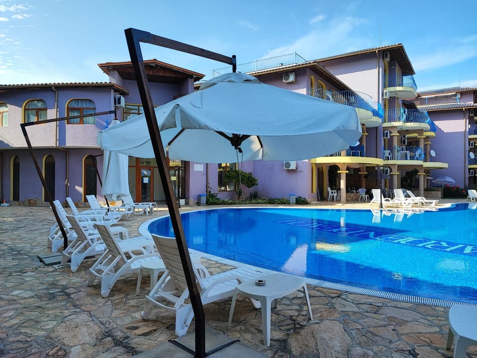 Patio, Day, Pool view