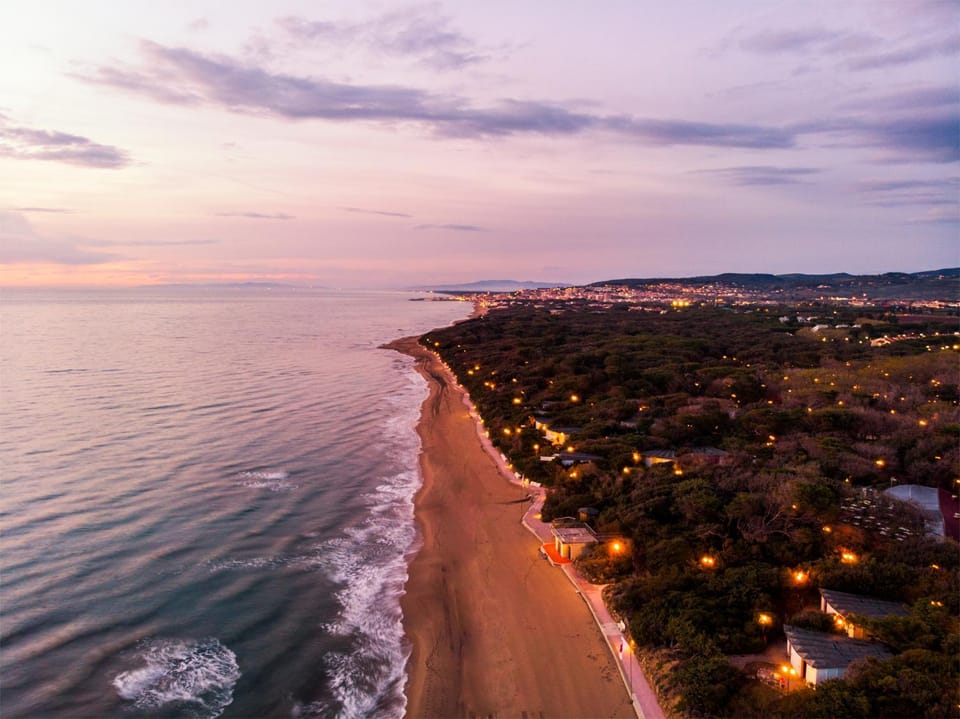 Nearby landmark, Day, Natural landscape, Bird's eye view, Beach, Sea view, Sunset