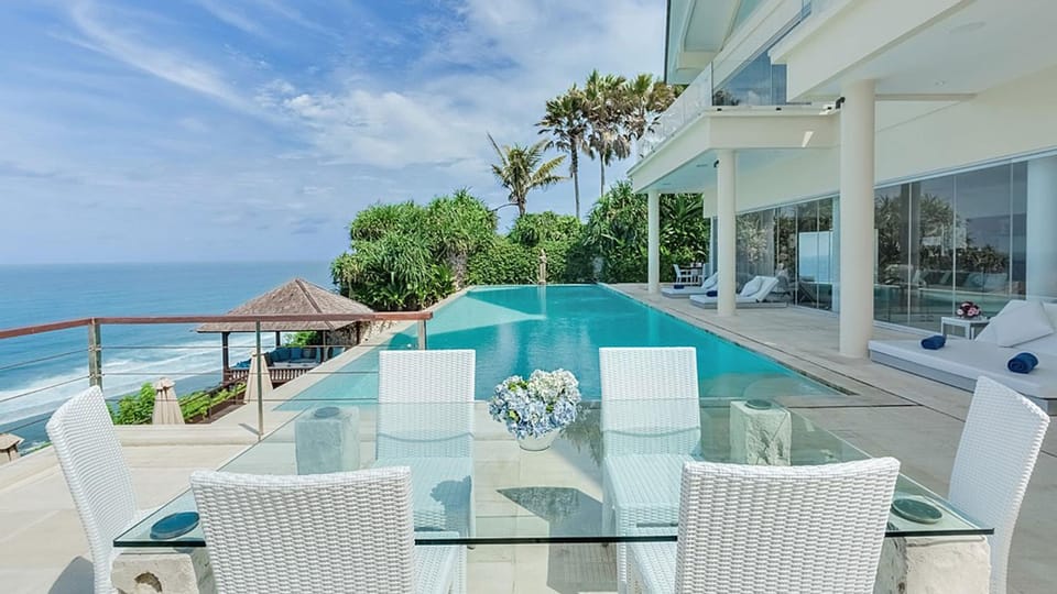 Property building, View (from property/room), Seating area, Pool view, Sea view, sunbed