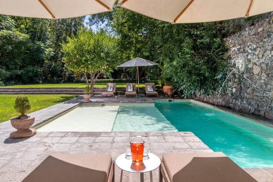 Spring, Day, Natural landscape, Garden, Food and drinks, Garden view, Pool view, Swimming pool, Drinks, sunbed