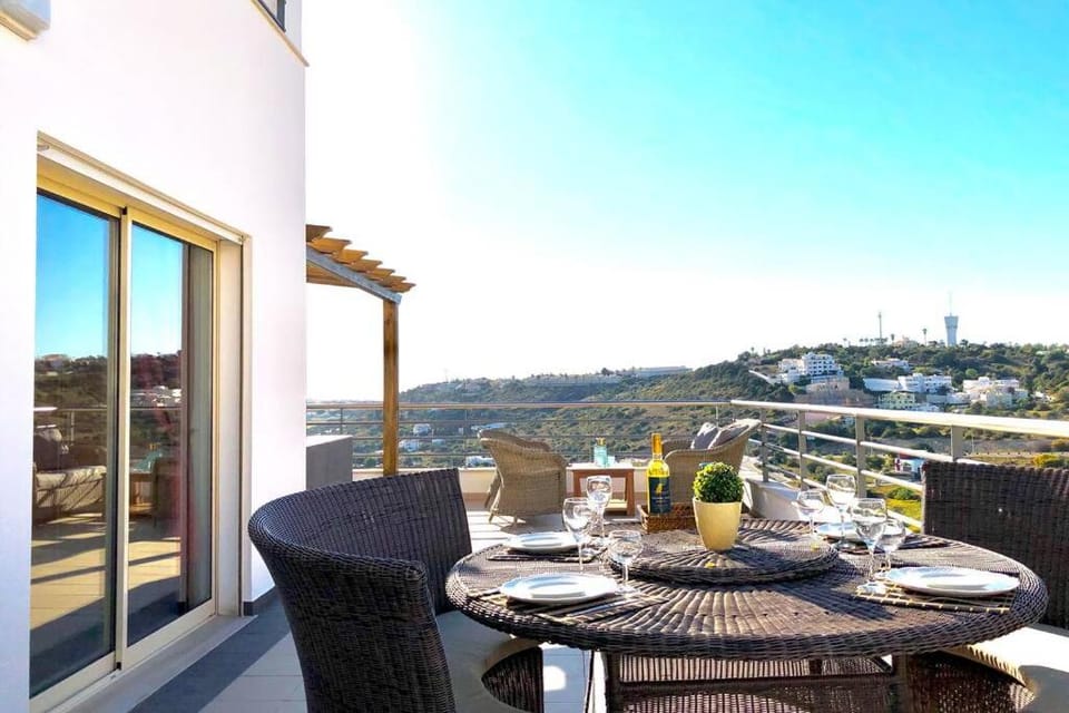 Patio, City view, Sunset