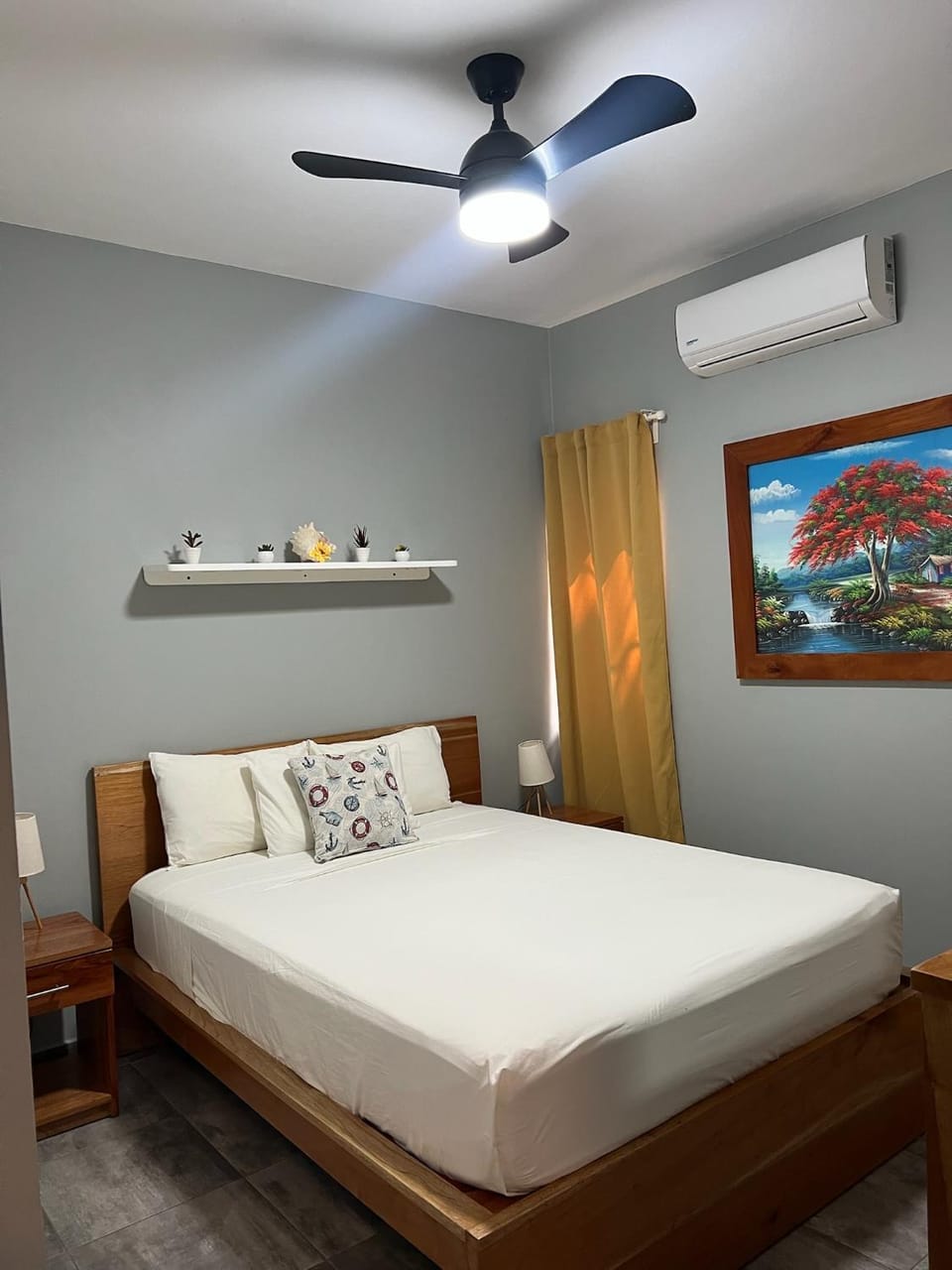 Bed, Bedroom, air conditioner