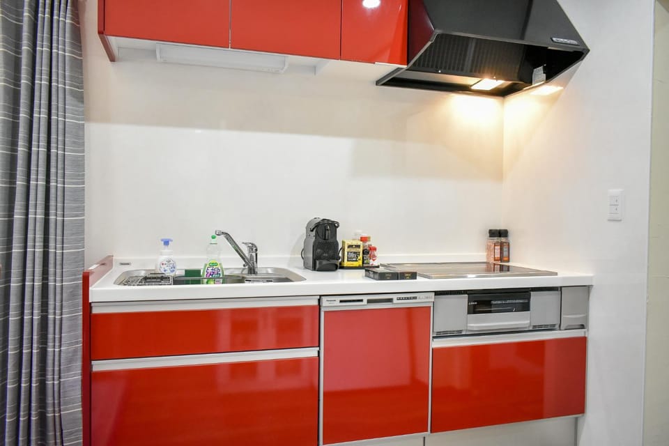 Kitchen or kitchenette, dishwasher