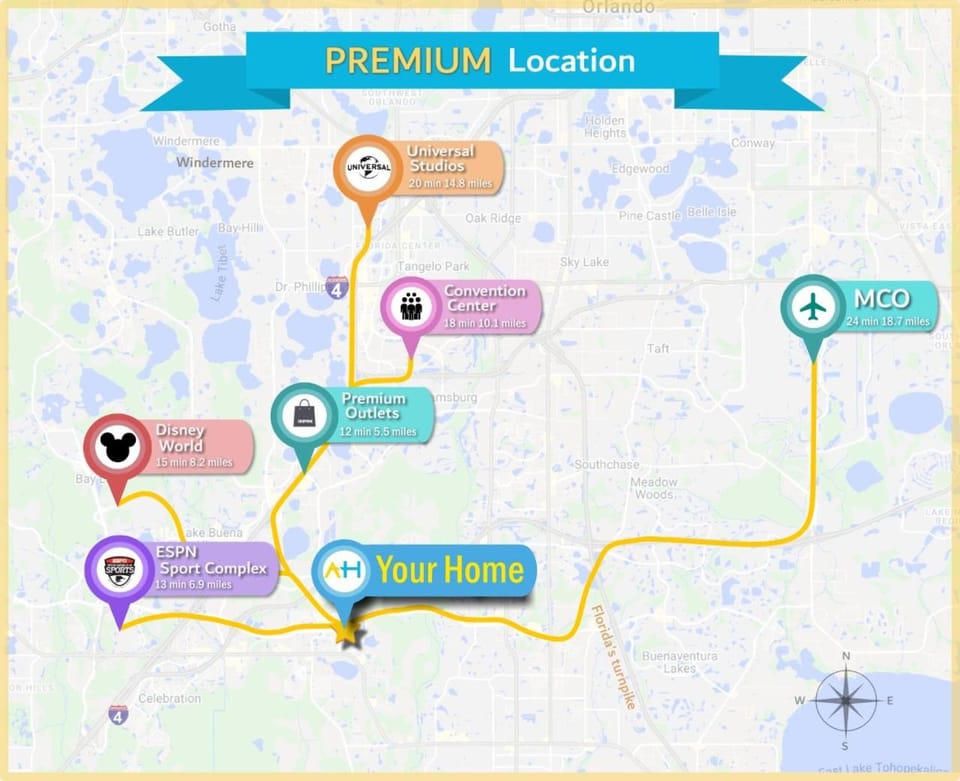 Amazing Thematic 2BR with Waterpark House in Kissimmee
