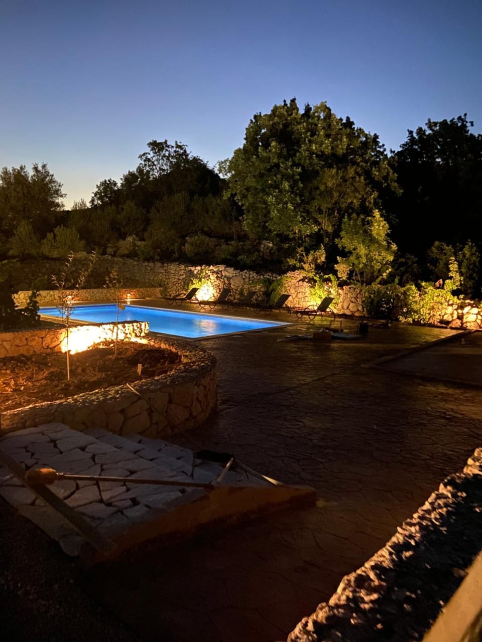 Night, Garden view, Swimming pool