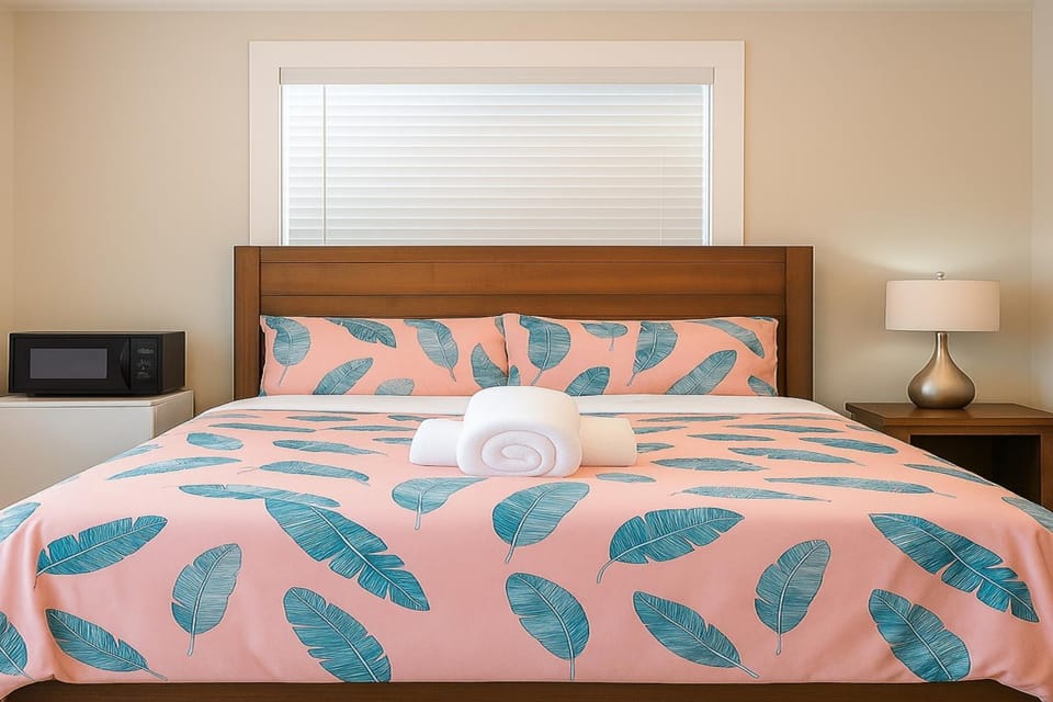 Bed, Bedroom, towels