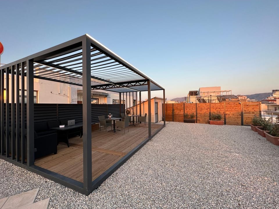 Property building, Natural landscape, Mountain view, Sunset