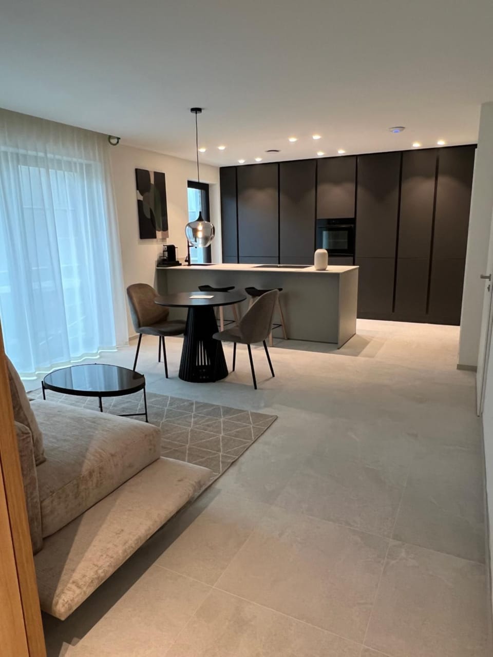 Kitchen or kitchenette, Living room, Dining area