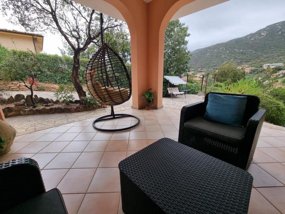 Patio, Bed, Natural landscape, Seating area, Mountain view