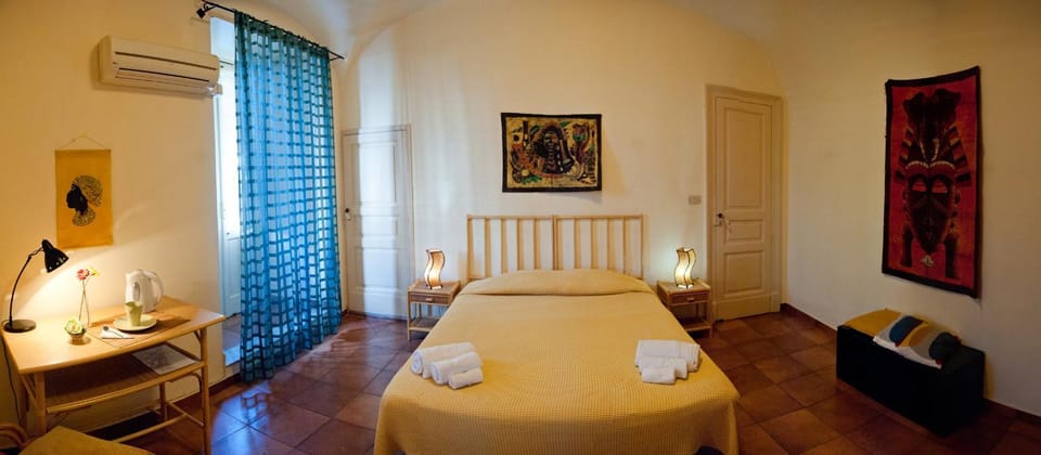 Bed, Photo of the whole room, Bedroom, towels, air conditioner