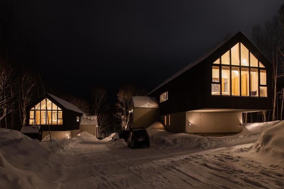 Property building, Night, Winter