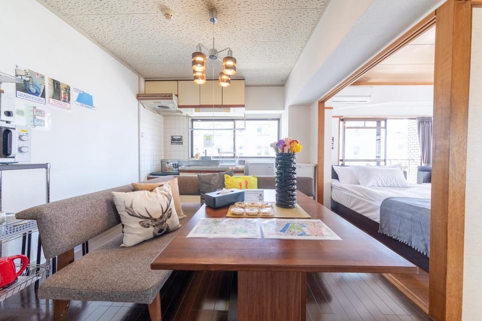 Kitchen or kitchenette, Living room, Dining area