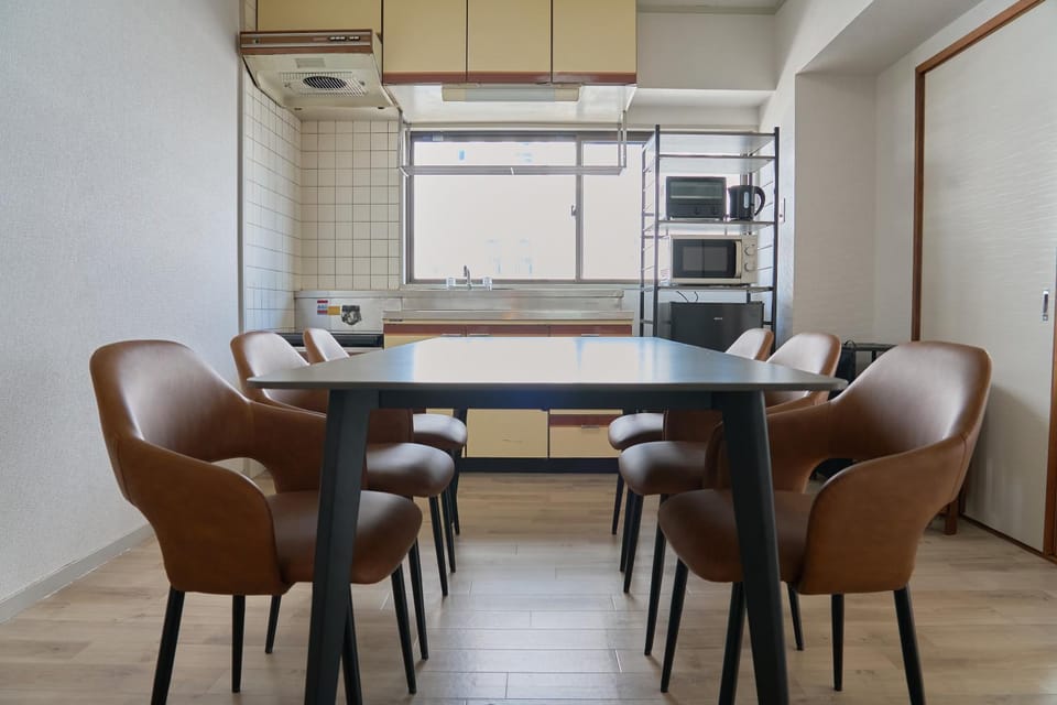 Kitchen or kitchenette, Living room, Dining area, stove