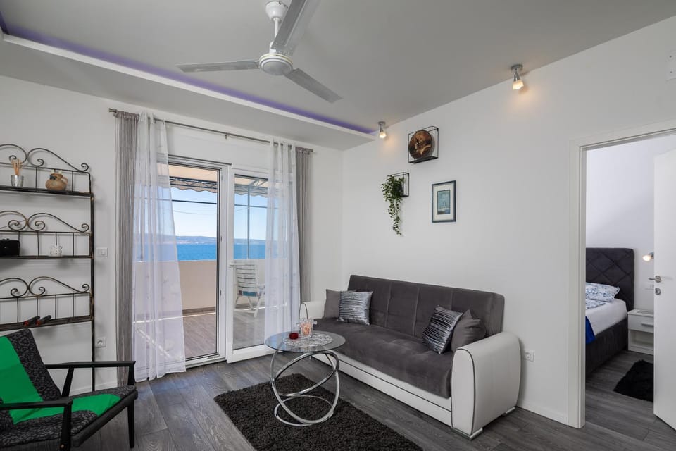Living room, Seating area, Sea view