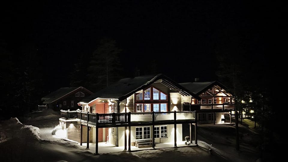 Property building, Night, Natural landscape, Winter