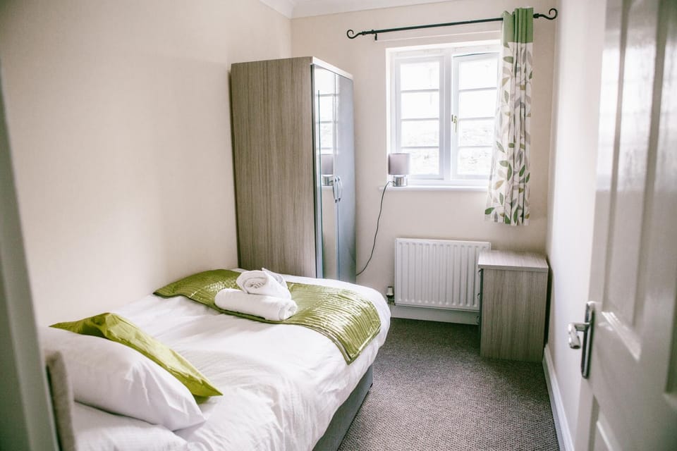 Bed, Photo of the whole room, Bedroom, towels, wardrobe