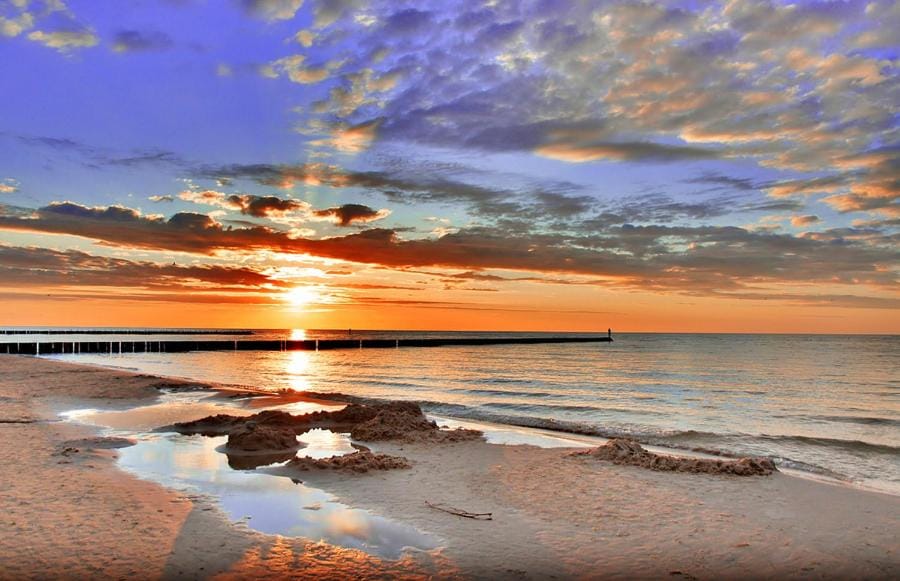 Nearby landmark, Natural landscape, Beach, Sea view, Sunset
