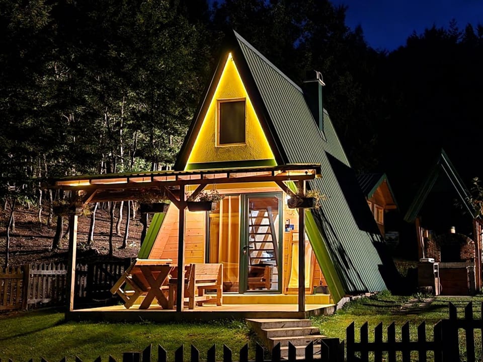 Property building, Night, Garden, Garden view