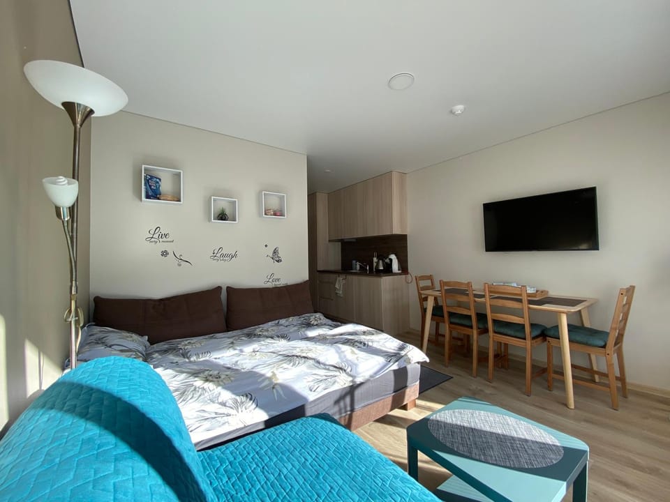 Bed, TV and multimedia, Living room, Bedroom