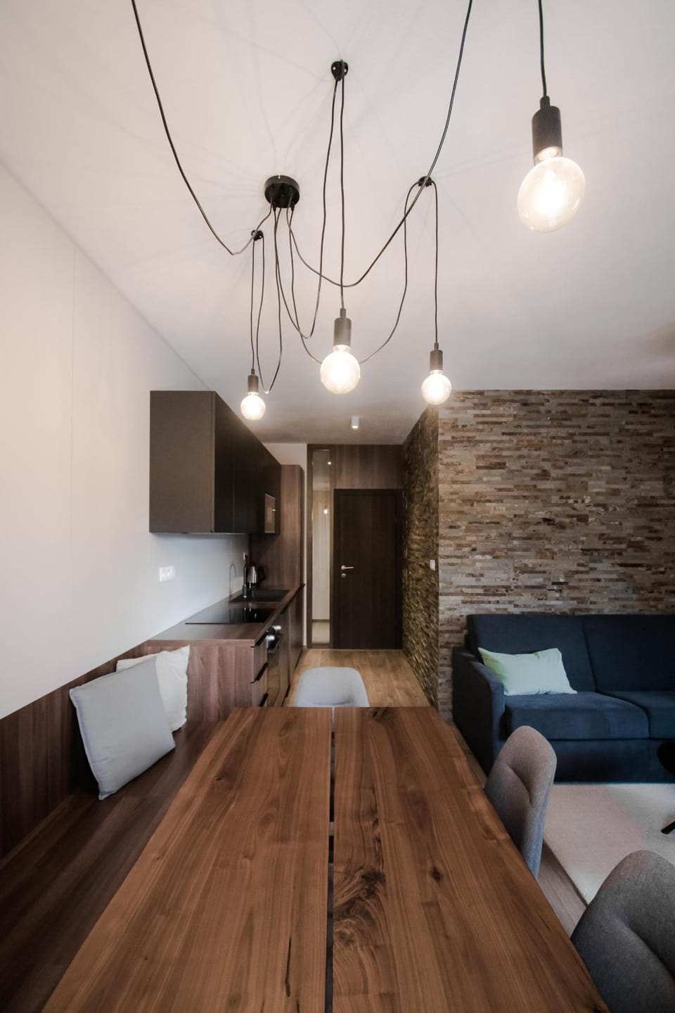Kitchen or kitchenette, Living room, Photo of the whole room, Dining area