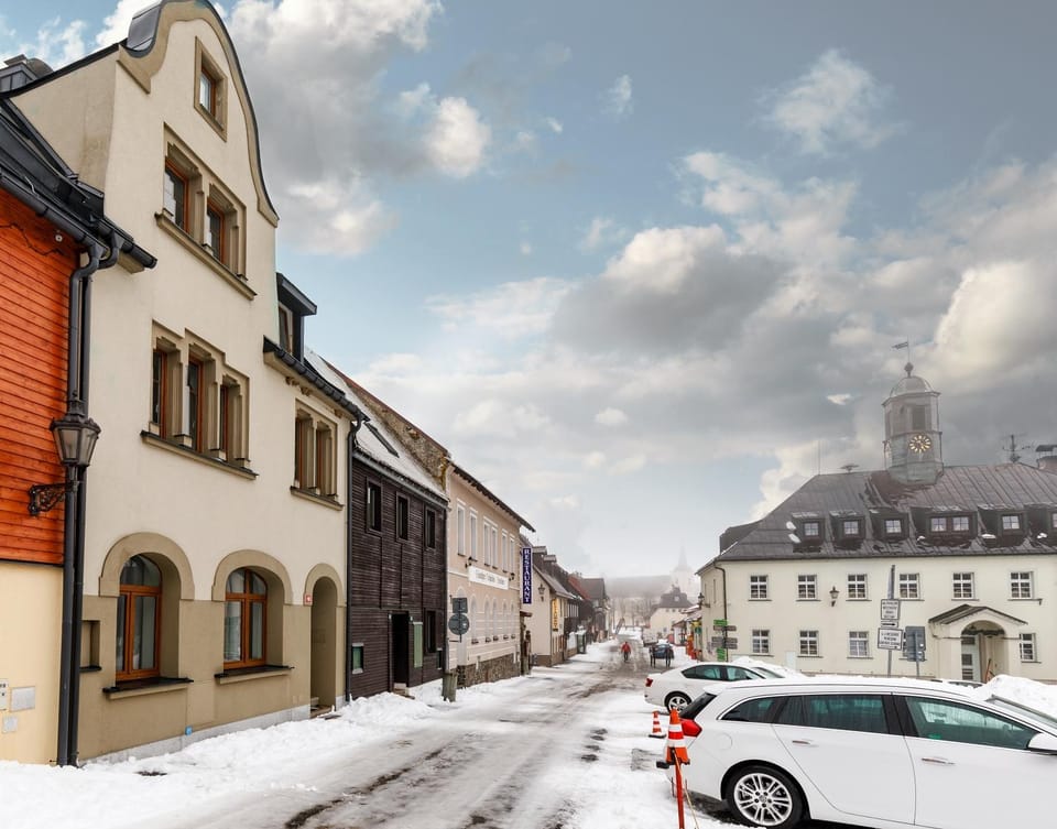 Property building, Winter, City view, Street view