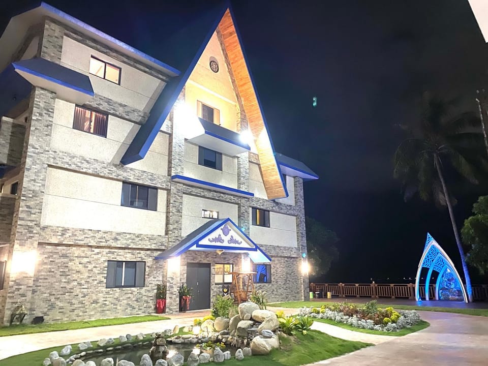 Property building, Night, Garden, Garden view