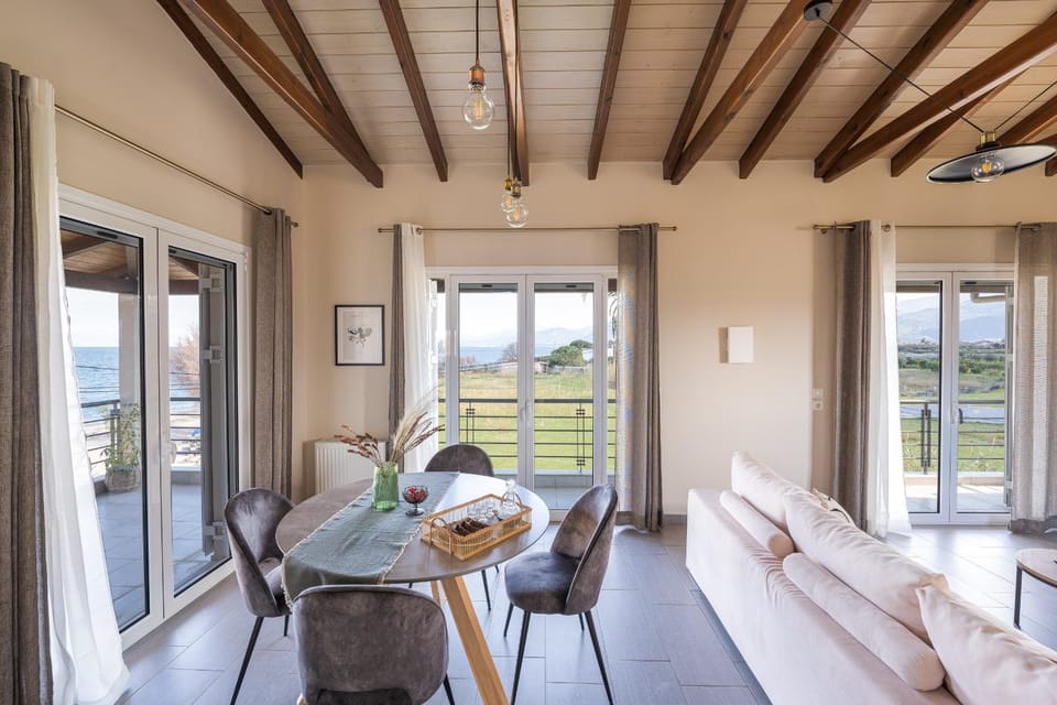Meltemi Beach House - a seaside Luxury maisonnette House in Peloponnese, Western Greece and the Ionian