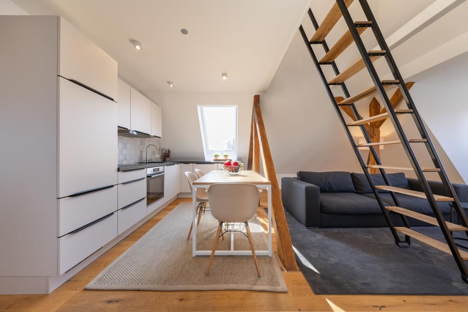 Kitchen or kitchenette, Living room, Dining area