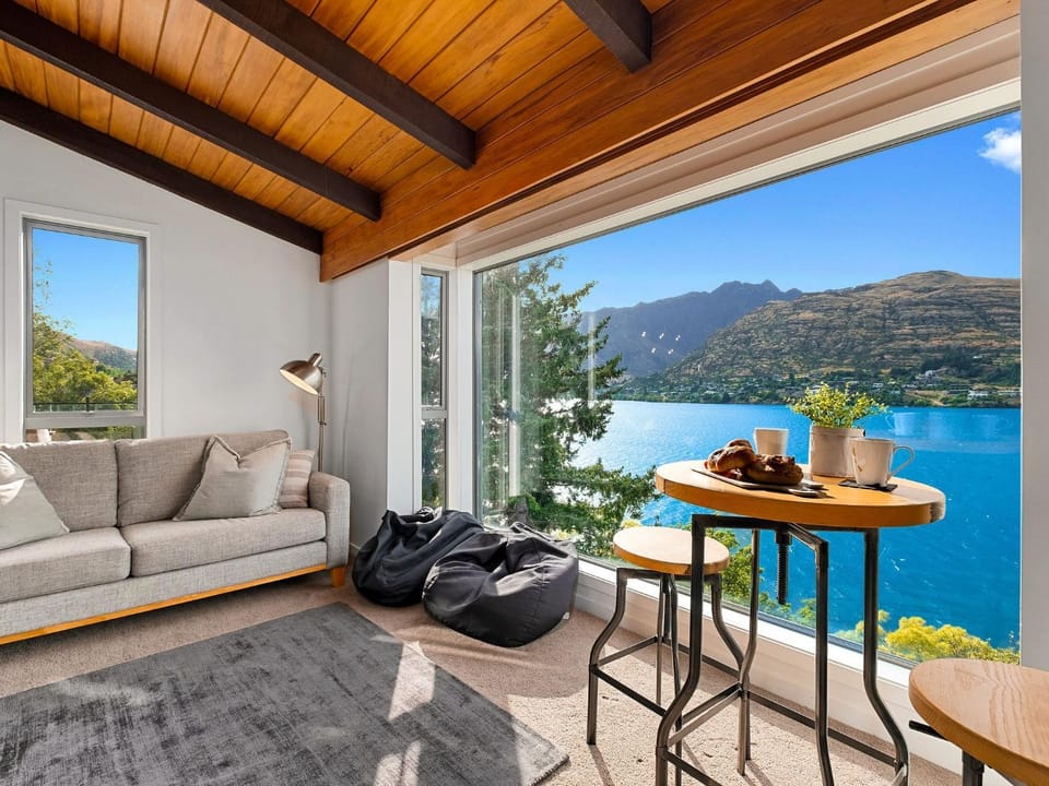 Seating area, Lake view, Mountain view