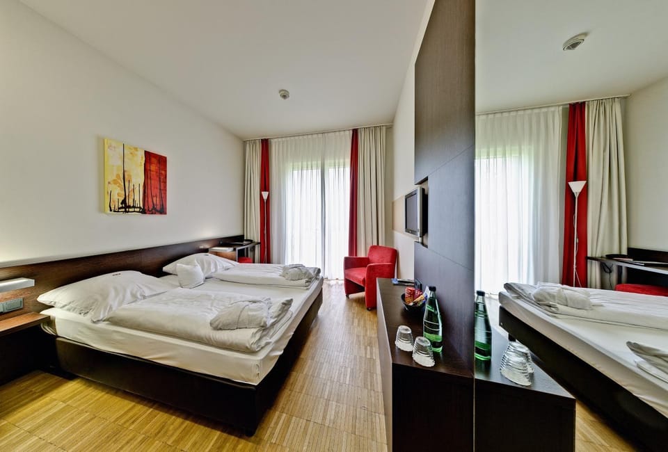 Living room, Seating area, Bedroom, Garden view