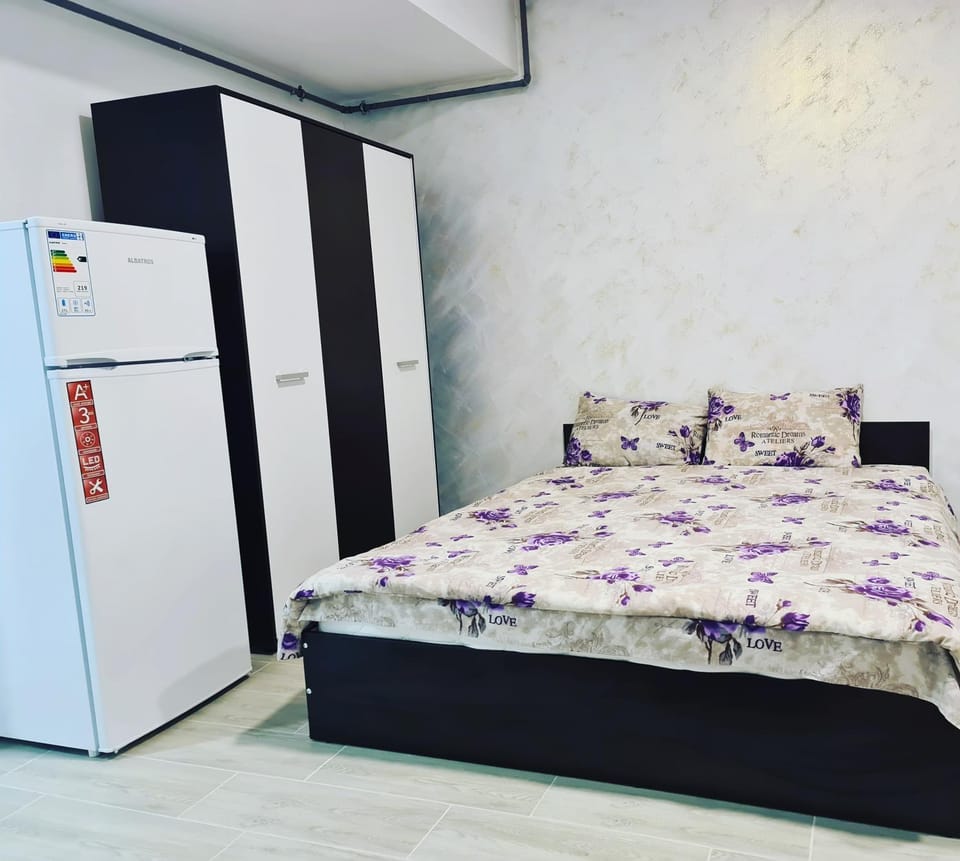 Bed, Kitchen or kitchenette, Bedroom, oven, wardrobe