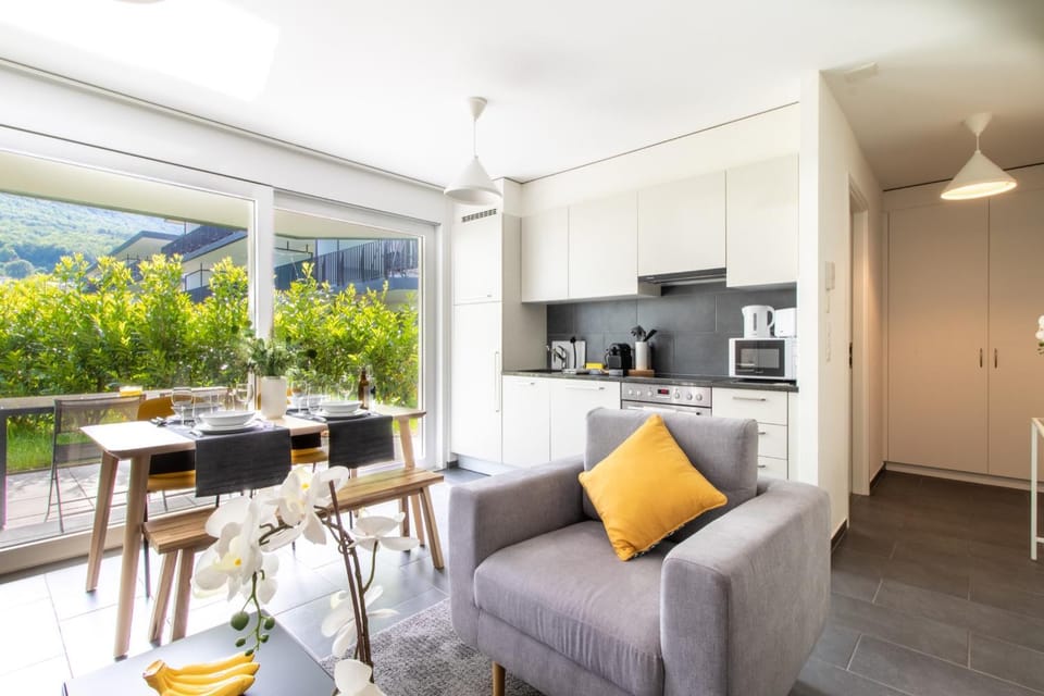 Modern 1 bedroom apartment at Le Bouveret. Self-checkin. Apartment in Haute-Savoie