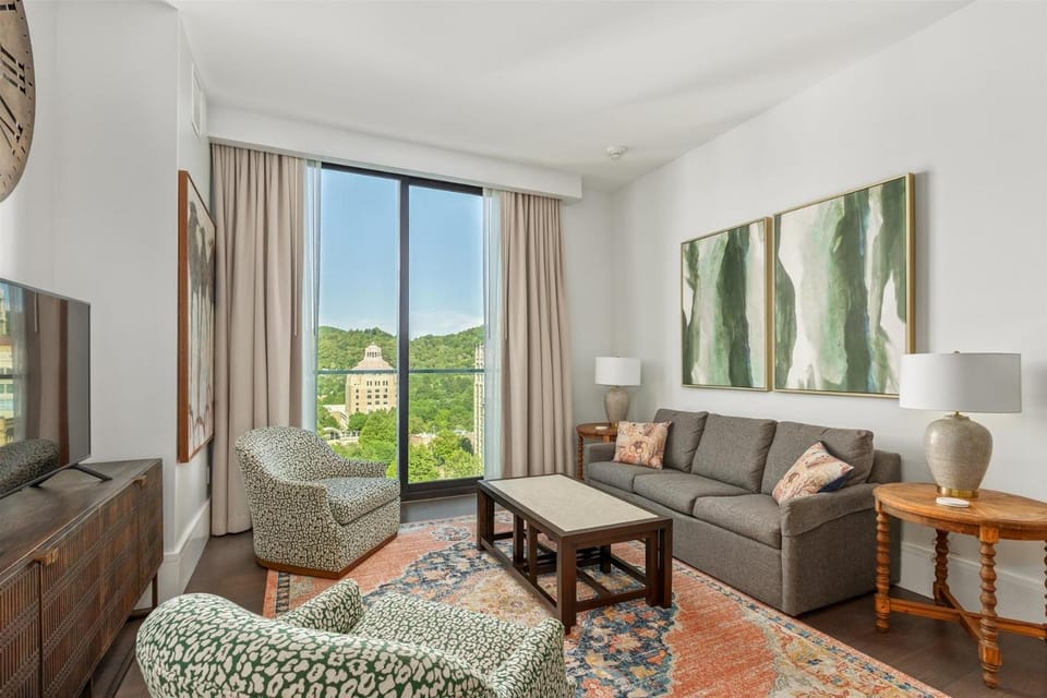 Living room, Seating area, City view