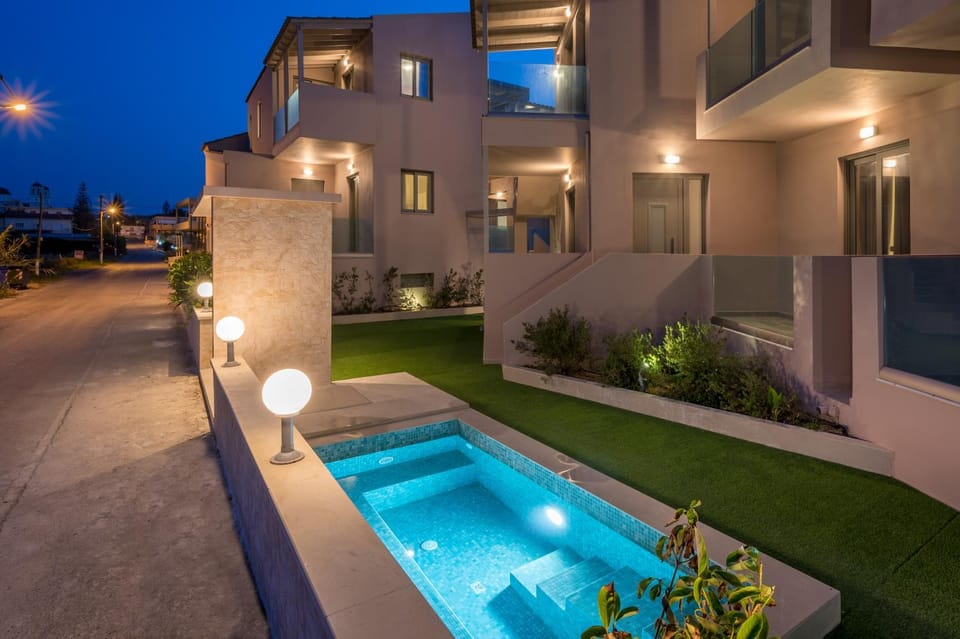 Property building, Night, Swimming pool, Sunset