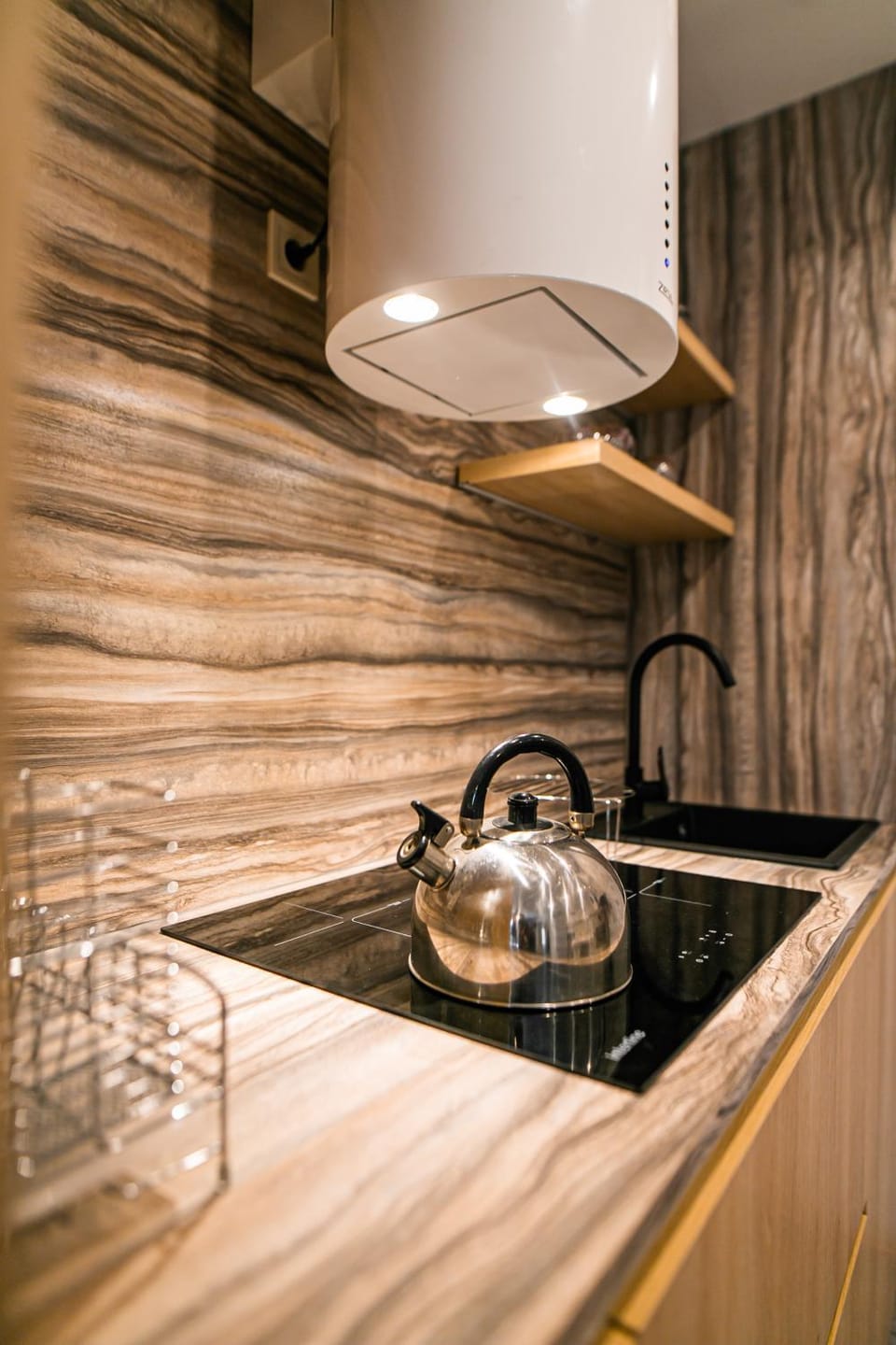 Kitchen or kitchenette, stove, kitchen