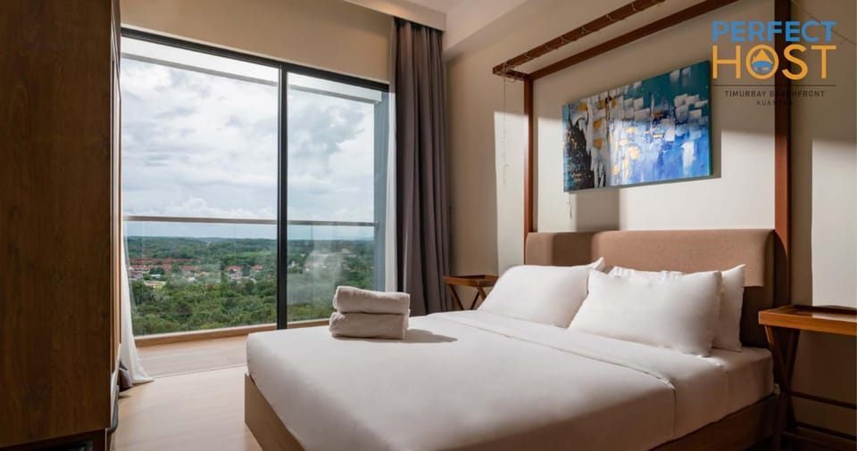 Bed, Natural landscape, TV and multimedia, Photo of the whole room, Bedroom, towels