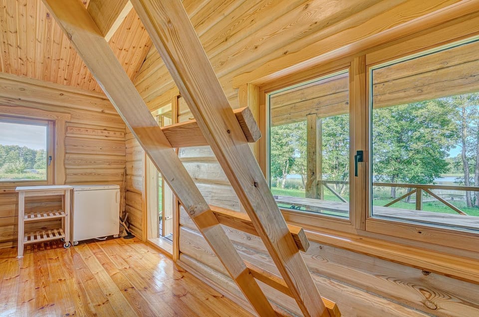Sauna with the Private Lake Access House in Vilnius County, Lithuania