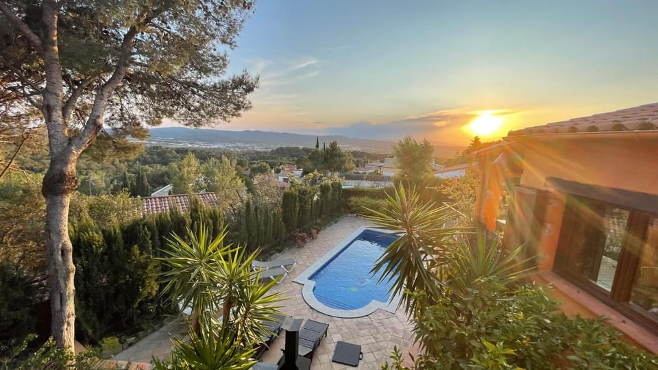 Pool view, Sunset