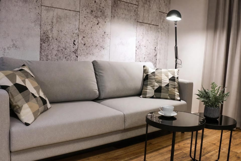 Bed, Living room, Seating area