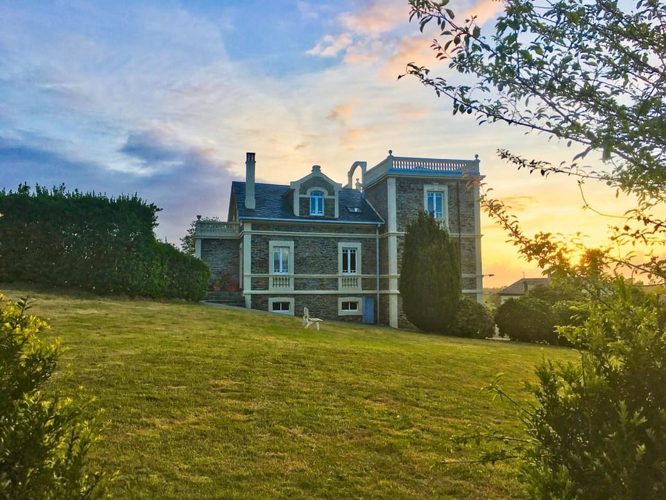 Property building, Garden, Sunset