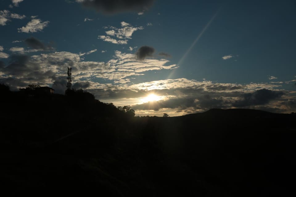 Winter, On site, Mountain view, Sunset