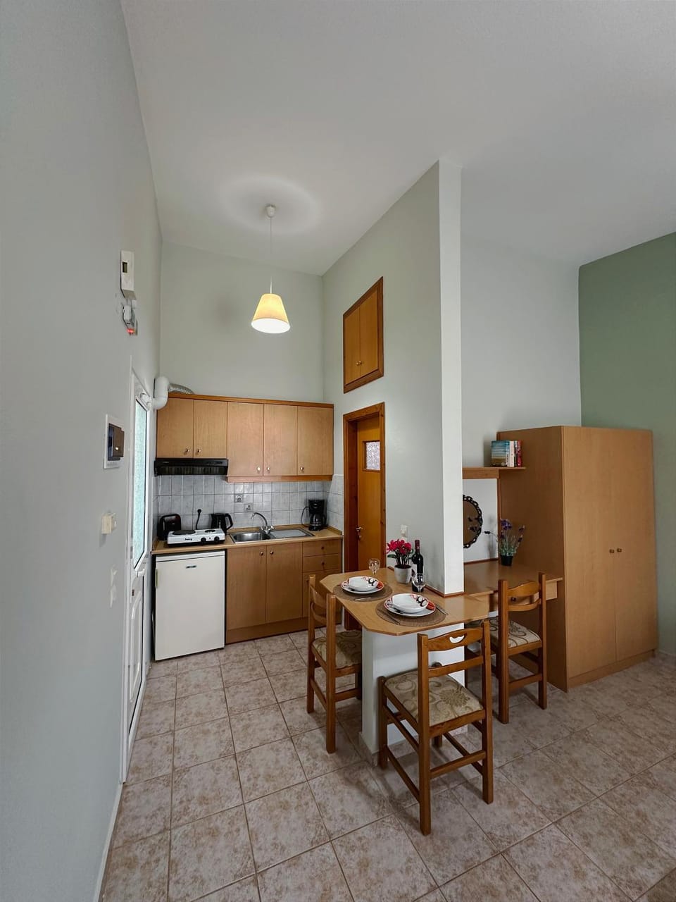 Dining area, wardrobe, kitchen