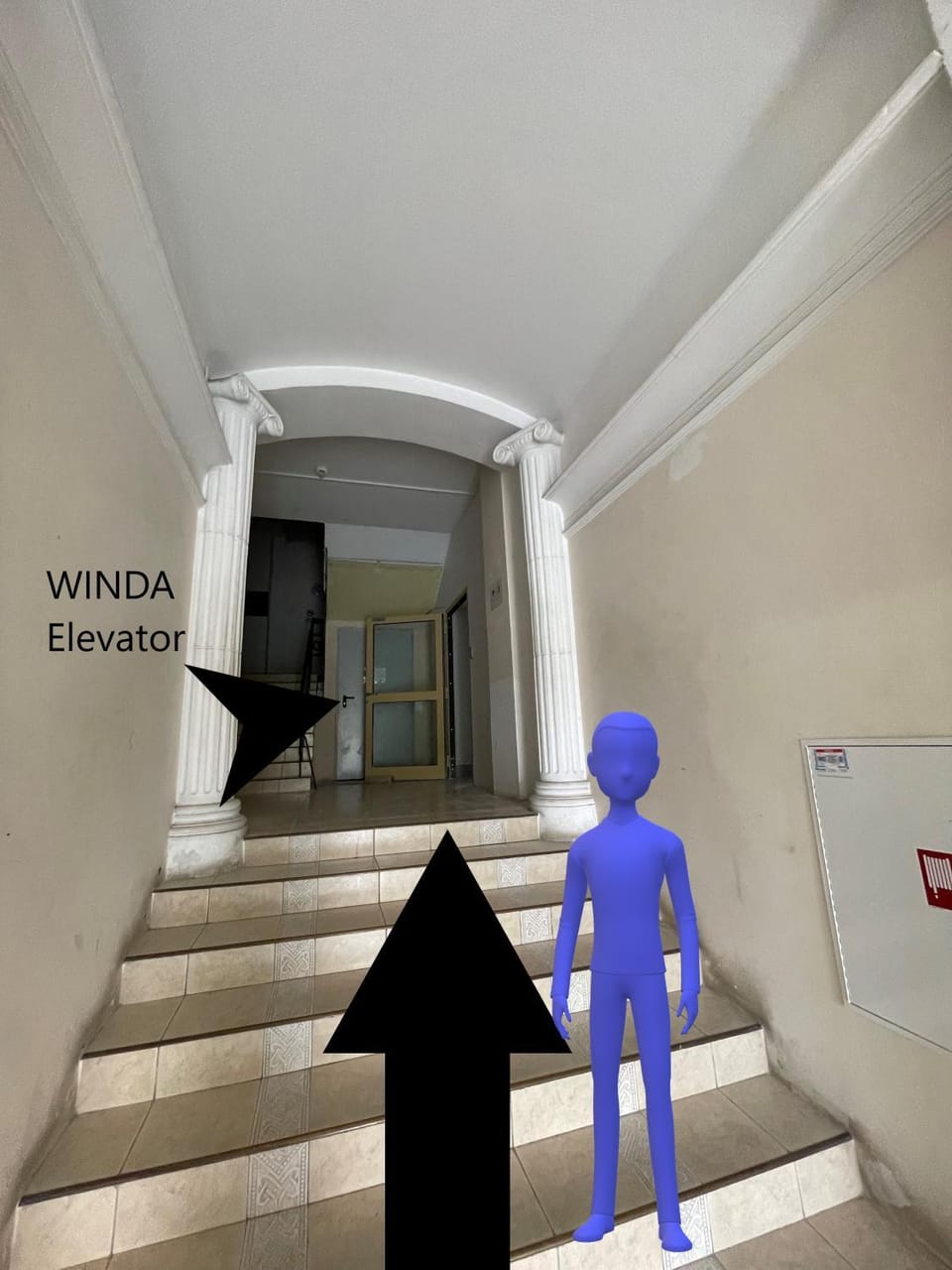 Facade/entrance, elevator