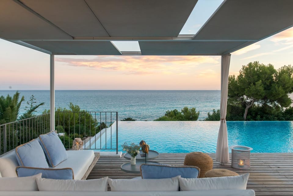 Swimming pool, Sunset, sunbed
